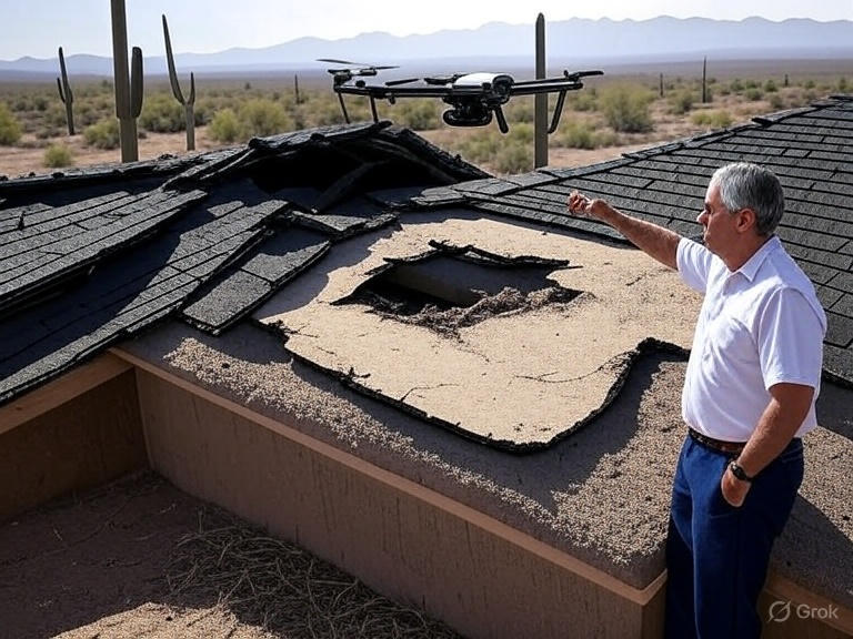 Discover key structural roof damage signs in Arizona's harsh desert climate. Learn visual indicators, hidden symptoms, and when to call pros for drone inspections. Protect your home today.